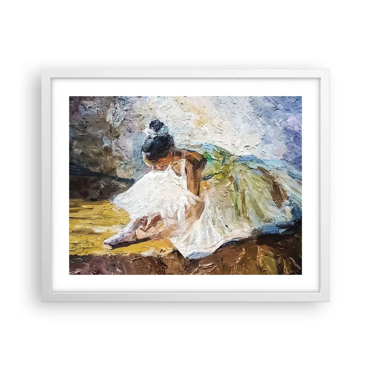 Plakat i hvid ramme - Fra et maleri af Degas - 50x40 cm
