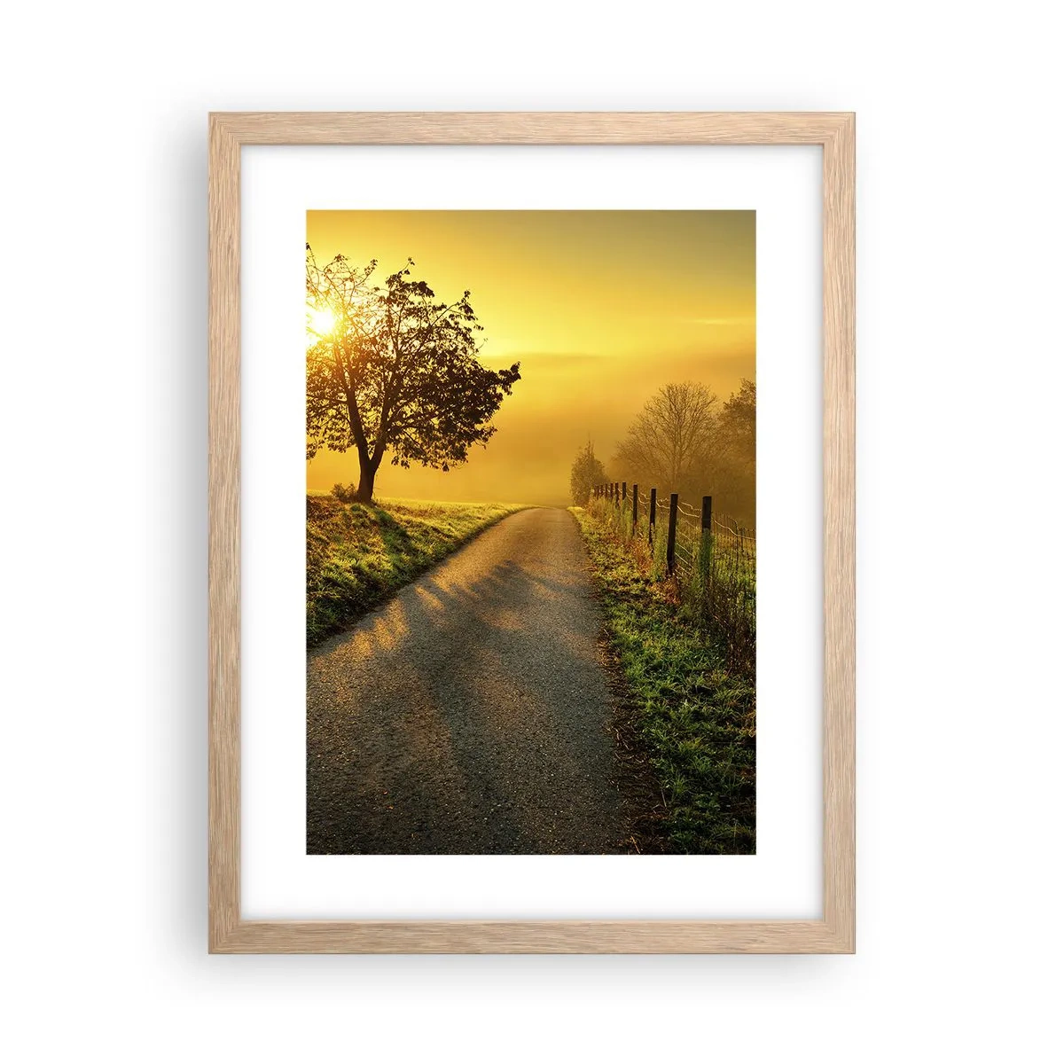 Plakat i ramme af lyst egetræ - Kære eftermiddag - 30x40 cm