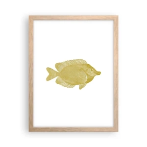 Plakat i ramme af lyst egetræ - Fisk og det er det - 30x40 cm