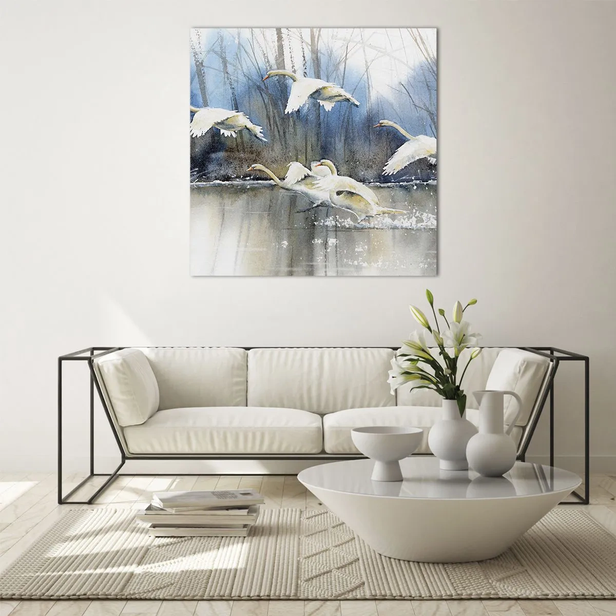 Billede på glas - Som i en fortælling om vilde svaner - 50x50 cm