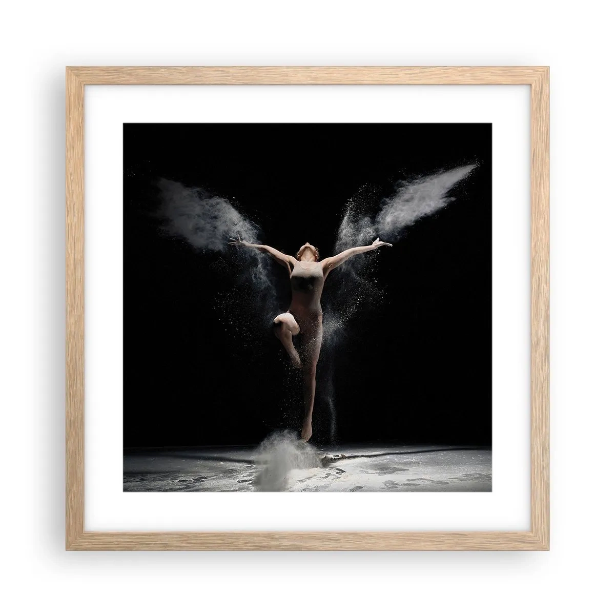 Plakat i ramme af lyst egetræ - Elfer findes - 40x40 cm