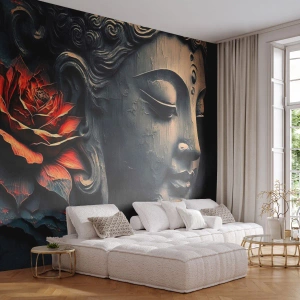 Fototapet Premium Sand - I pagt med verden - Buddha, Indien, Meditation - 100x70 cm