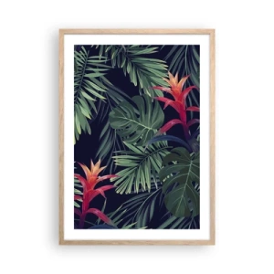 Plakat i ramme af lyst egetræ - Brænd i grønt - 50x70 cm