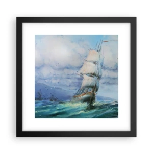 Plakat i sort ramme - God vind - 30x30 cm
