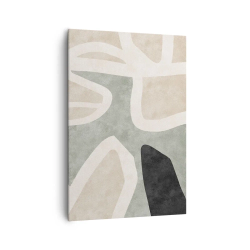 Lærredstryk - Billede på lærred - Komposition med et sort tema - 70x100 cm