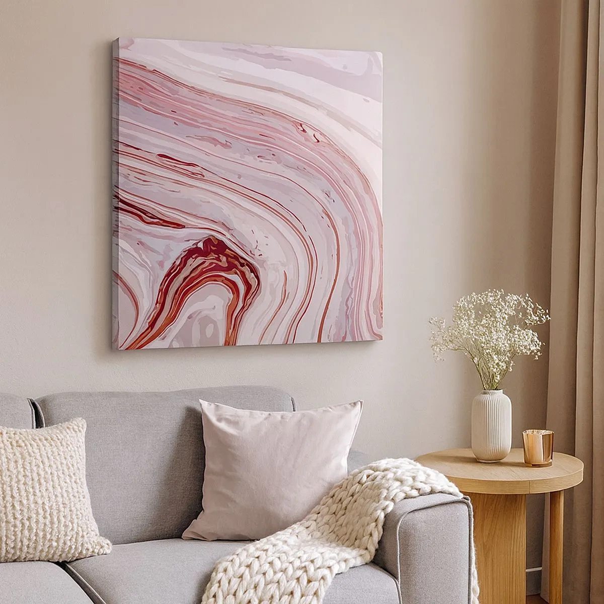 Lærredstryk - Billede på lærred - Lige frem og derefter til højre ned - 30x30 cm