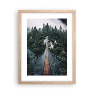 Plakat i ramme af lyst egetræ - Kun for ørne - 30x40 cm