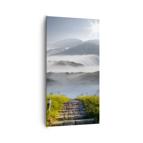 Lærredstryk - Billede på lærred - Stadig op mod skyerne - 65x120 cm
