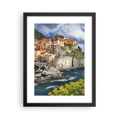 Plakat i sort ramme - En klynge klæber sig til klipperne - 30x40 cm