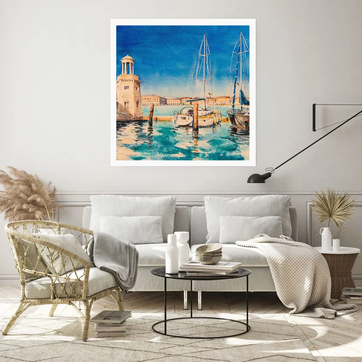 Plakat - Solrig lagune - 50x50 cm