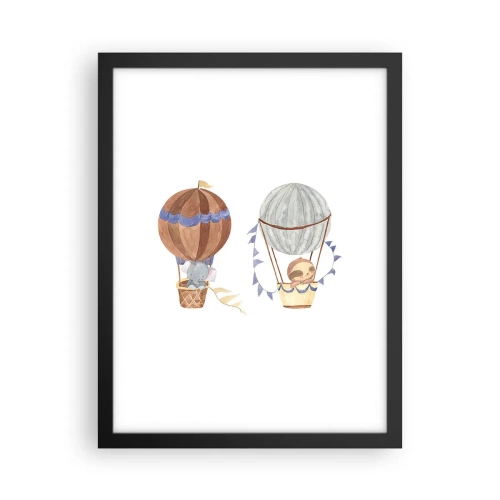 Plakat i sort ramme - Venner på farten - 30x40 cm