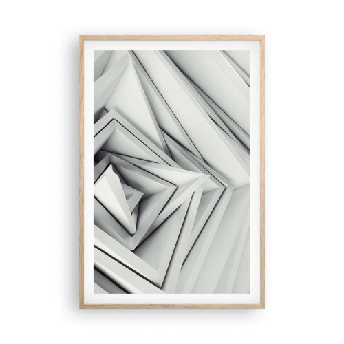 Plakat i ramme af lyst egetræ - Skarpe vinkler knopper - 61x91 cm