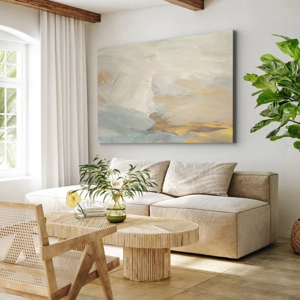 Lærredstryk - Billede på lærred - Abstraktion - blidhedens land - 120x80 cm