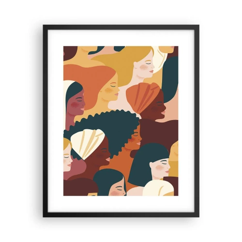 Plakat i sort ramme - Kun kvindelighed - 40x50 cm