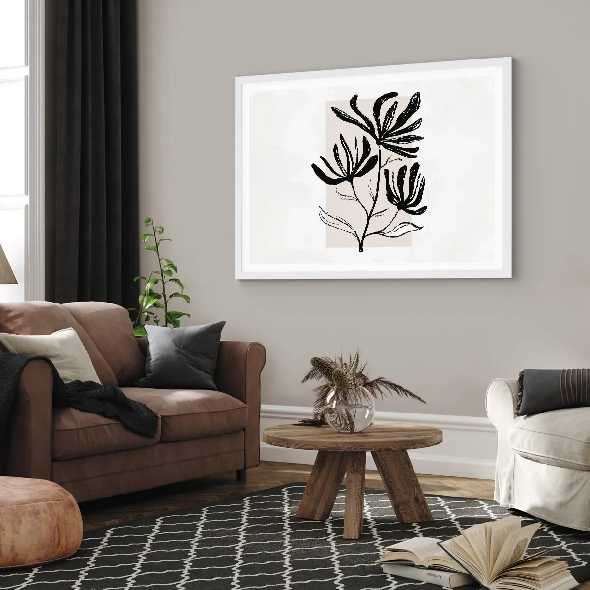 Plakat i hvid ramme - Skitse til et herbarium - 91x61 cm