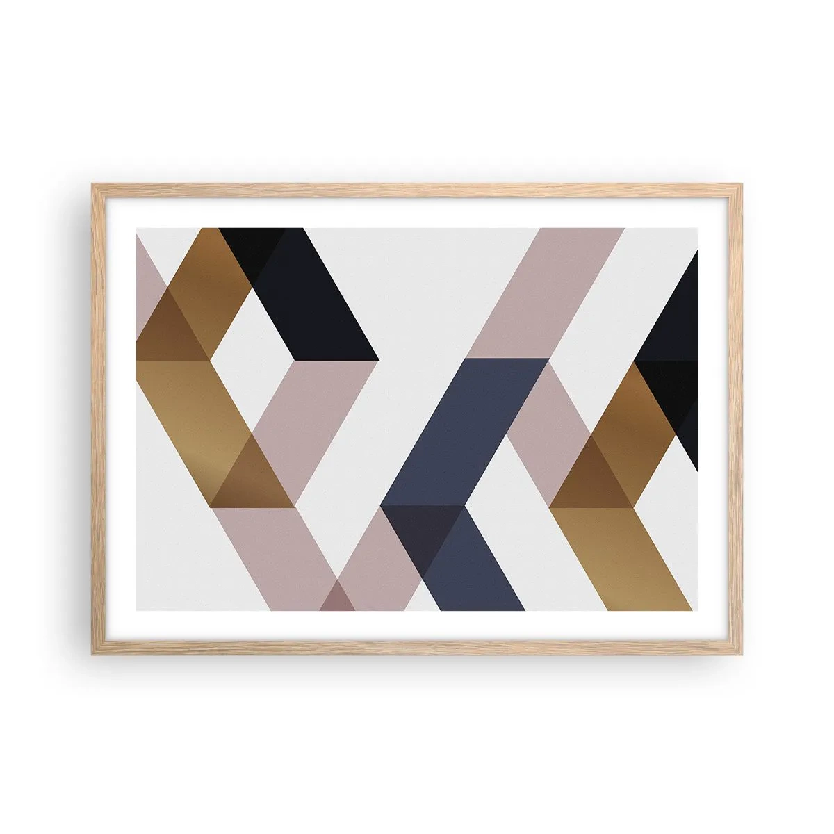 Plakat i ramme af lyst egetræ - Planer og vinkler - 70x50 cm