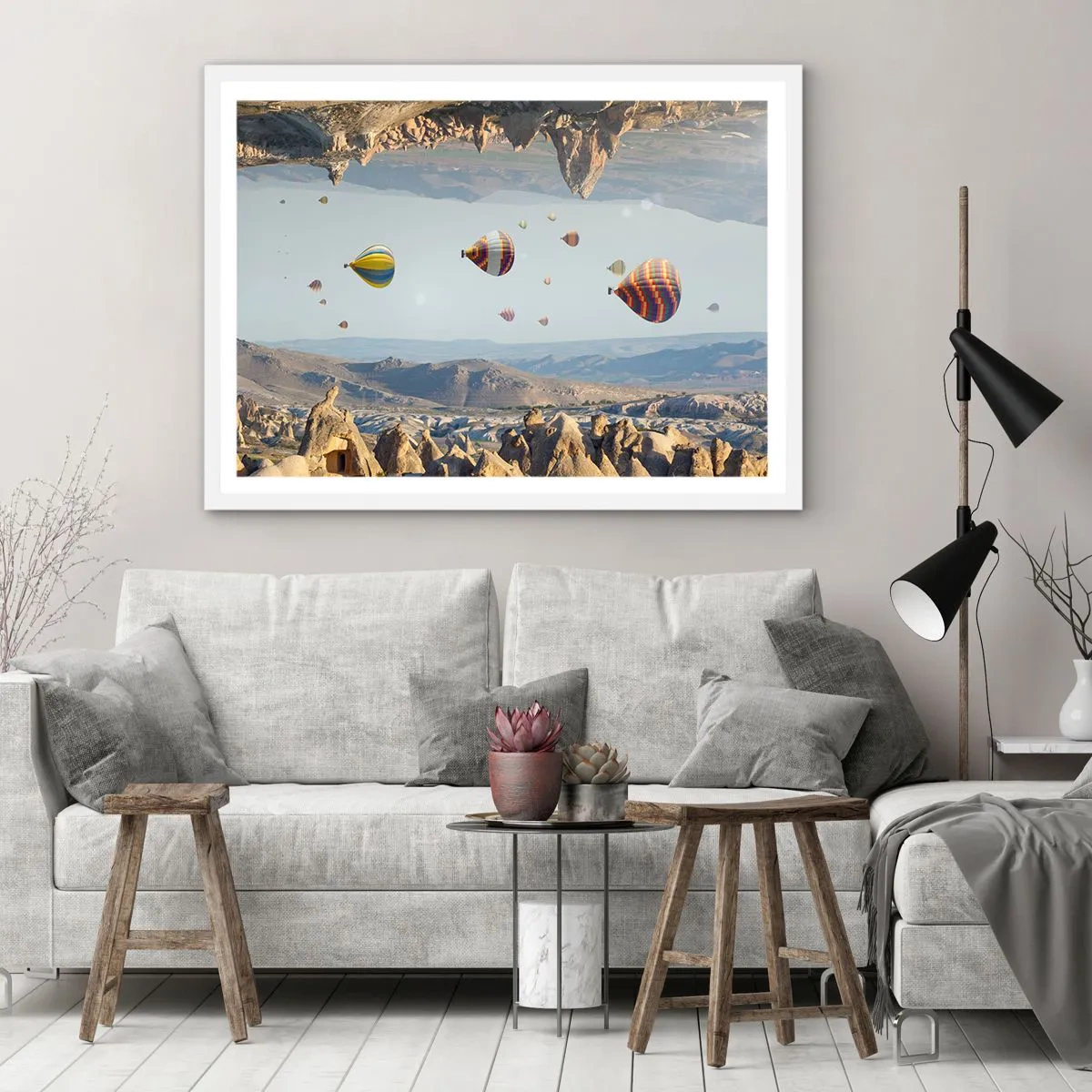 Plakat i hvid ramme - Alt er muligt her - 100x70 cm