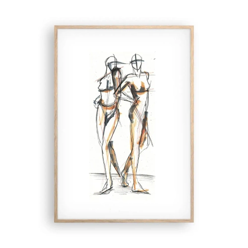 Plakat i ramme af lyst egetræ - En undersøgelse af charme - 70x100 cm