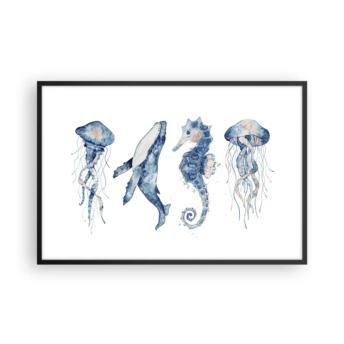 Plakat i sort ramme - Havets vidundere - 91x61 cm