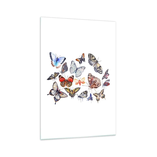 Billede på glas - Blonder, farverig sværm - 70x100 cm