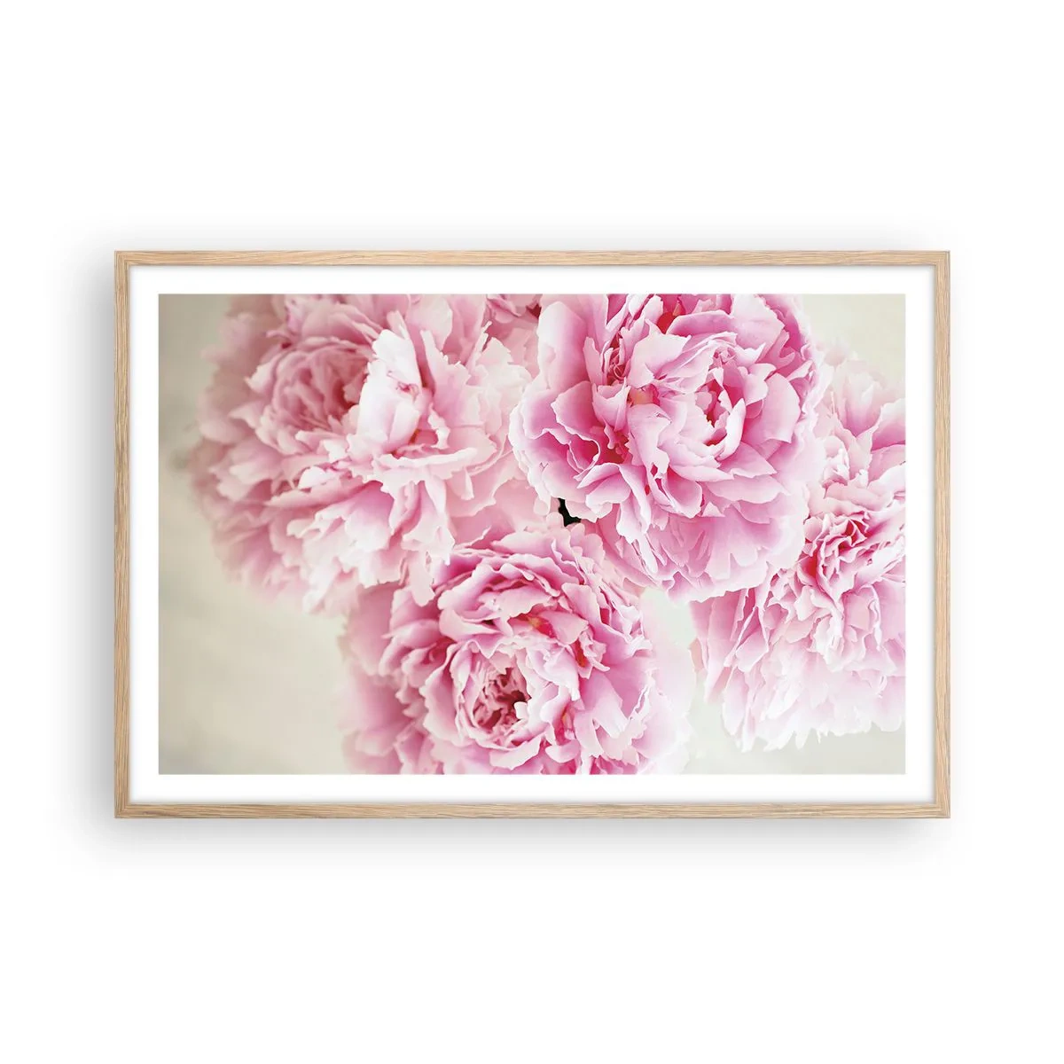 Plakat i ramme af lyst egetræ - I lyserød glamour - 91x61 cm