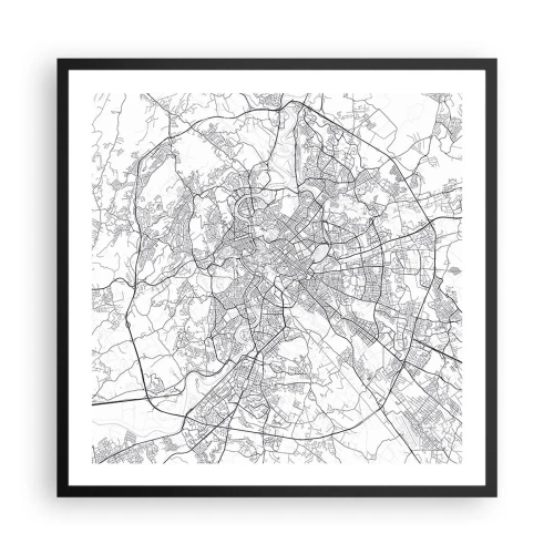 Plakat i sort ramme - Romersk cirkel - 60x60 cm