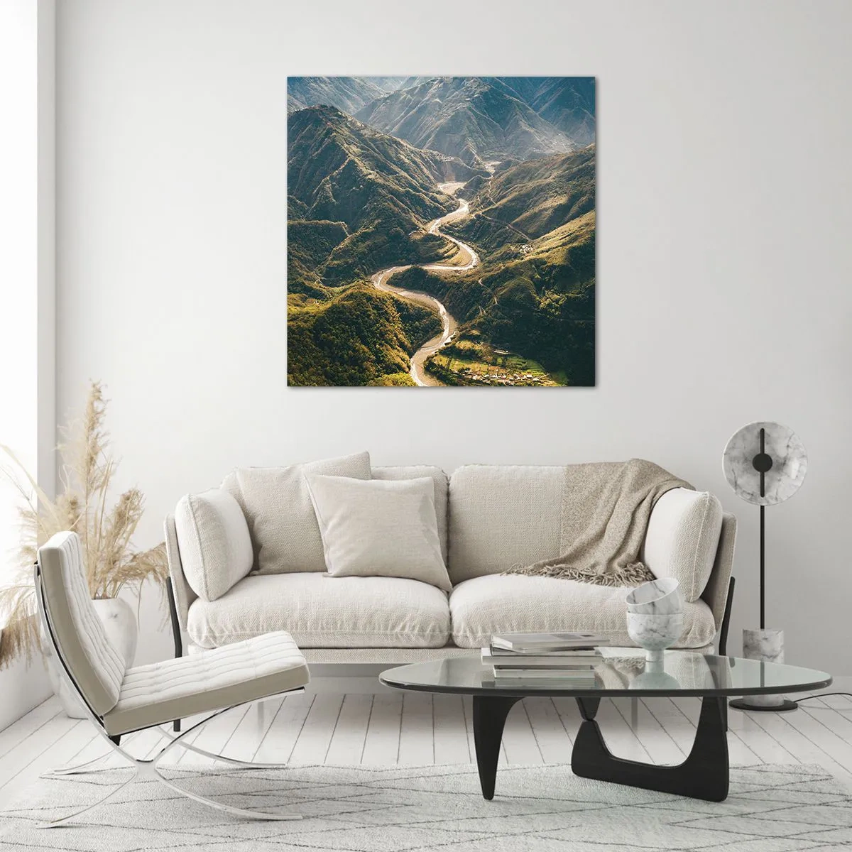 Billede på glas - Direkte fra hjertet af bjergene - 60x60 cm