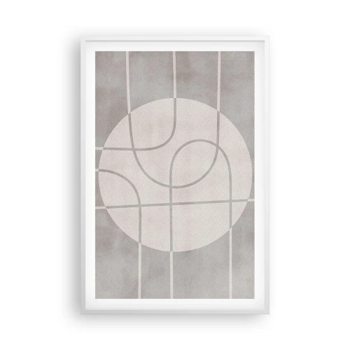 Plakat i hvid ramme - Cirkulær og lige frem - 61x91 cm