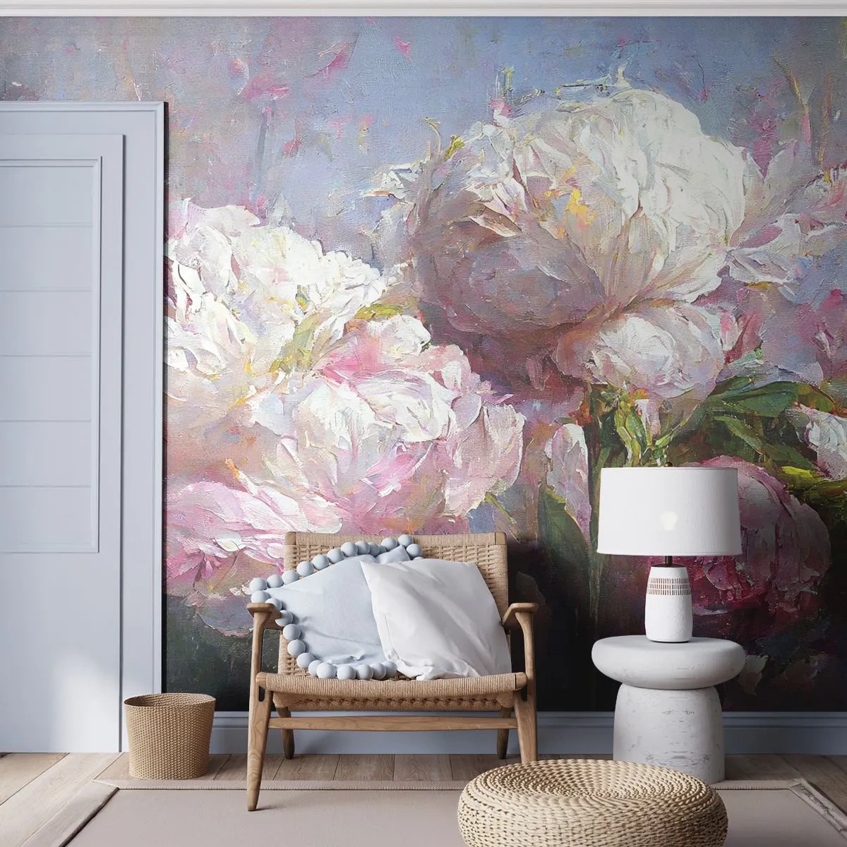Fototapet Selvklæbende Deluxe Sticker - En buket fyldt med liv - Blomster, Pæoner, Klassicisme - 500x350 cm