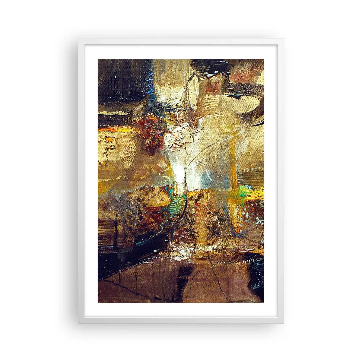 Plakat i hvid ramme - Kold, varm, meget varm - 50x70 cm