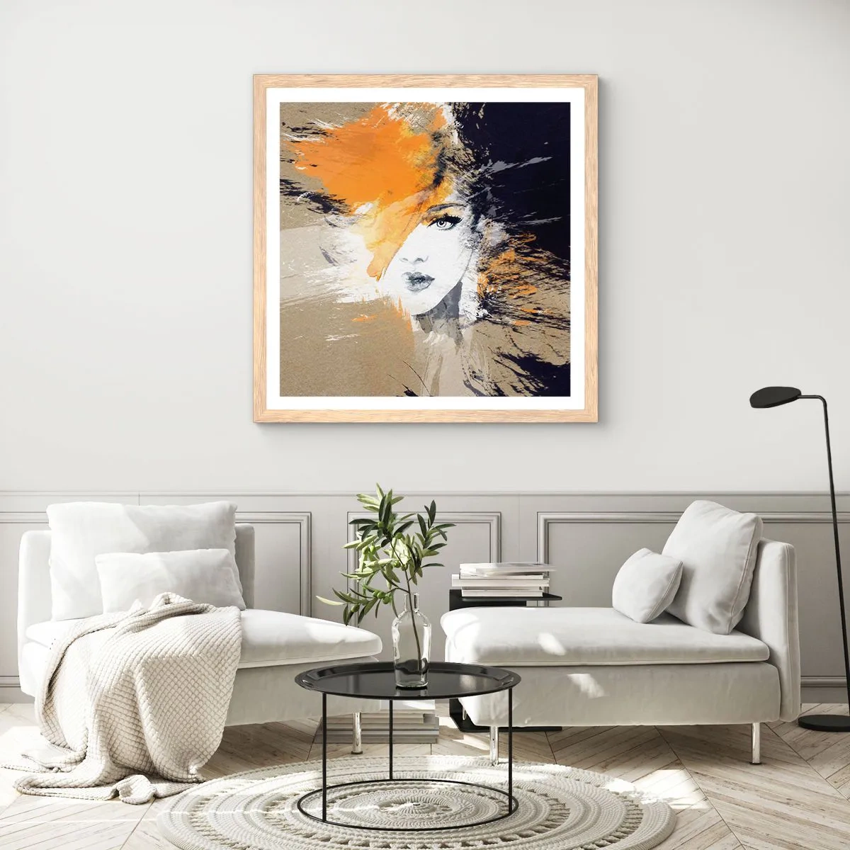 Plakat i ramme af lyst egetræ - Og det bliver let - 40x40 cm