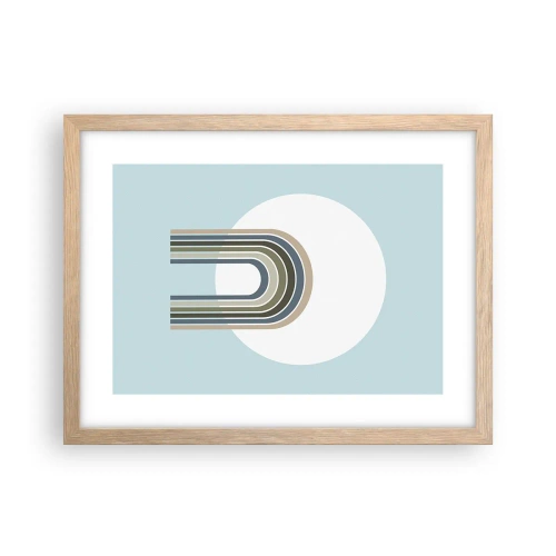 Plakat i ramme af lyst egetræ - Uimodståelig tiltrækningskraft - 40x30 cm