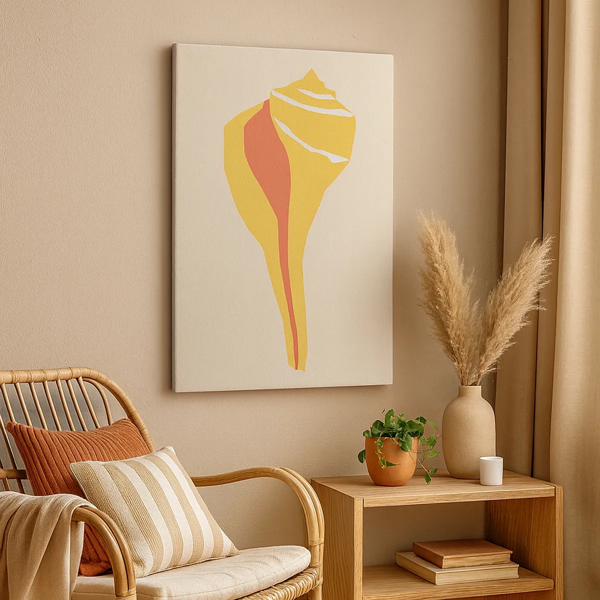 Lærredstryk - Billede på lærred - Organisk abstraktion - vækst - 50x70 cm