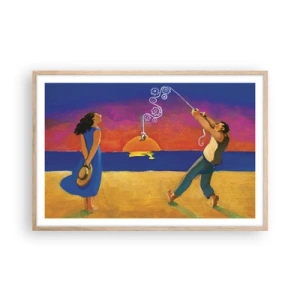 Plakat i ramme af lyst egetræ - Mere end en stjerne fra himlen - 91x61 cm