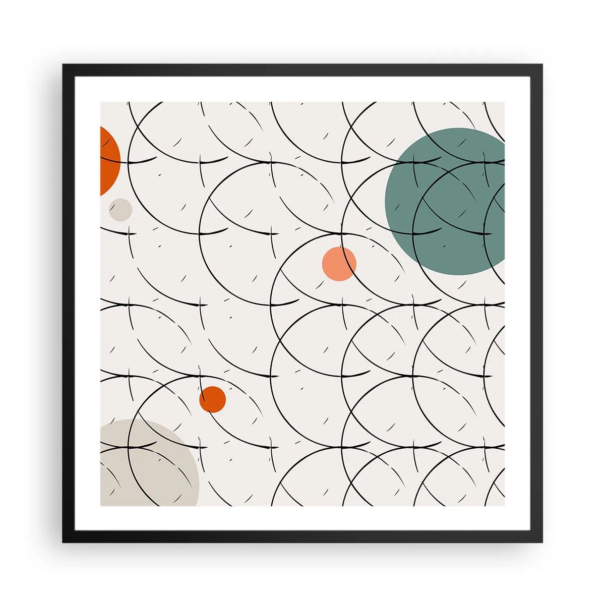 Plakat i sort ramme - I popkunstens ånd - 60x60 cm