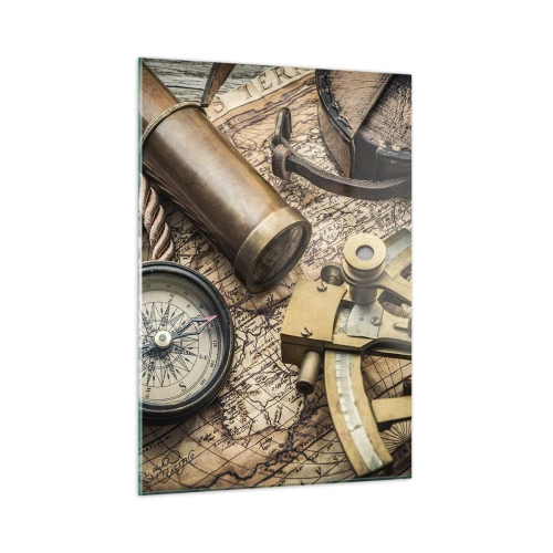 Billede på glas - Fastlægge kursen - 50x70 cm