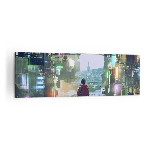 Lærredstryk - Billede på lærred - To verdener - 160x50 cm