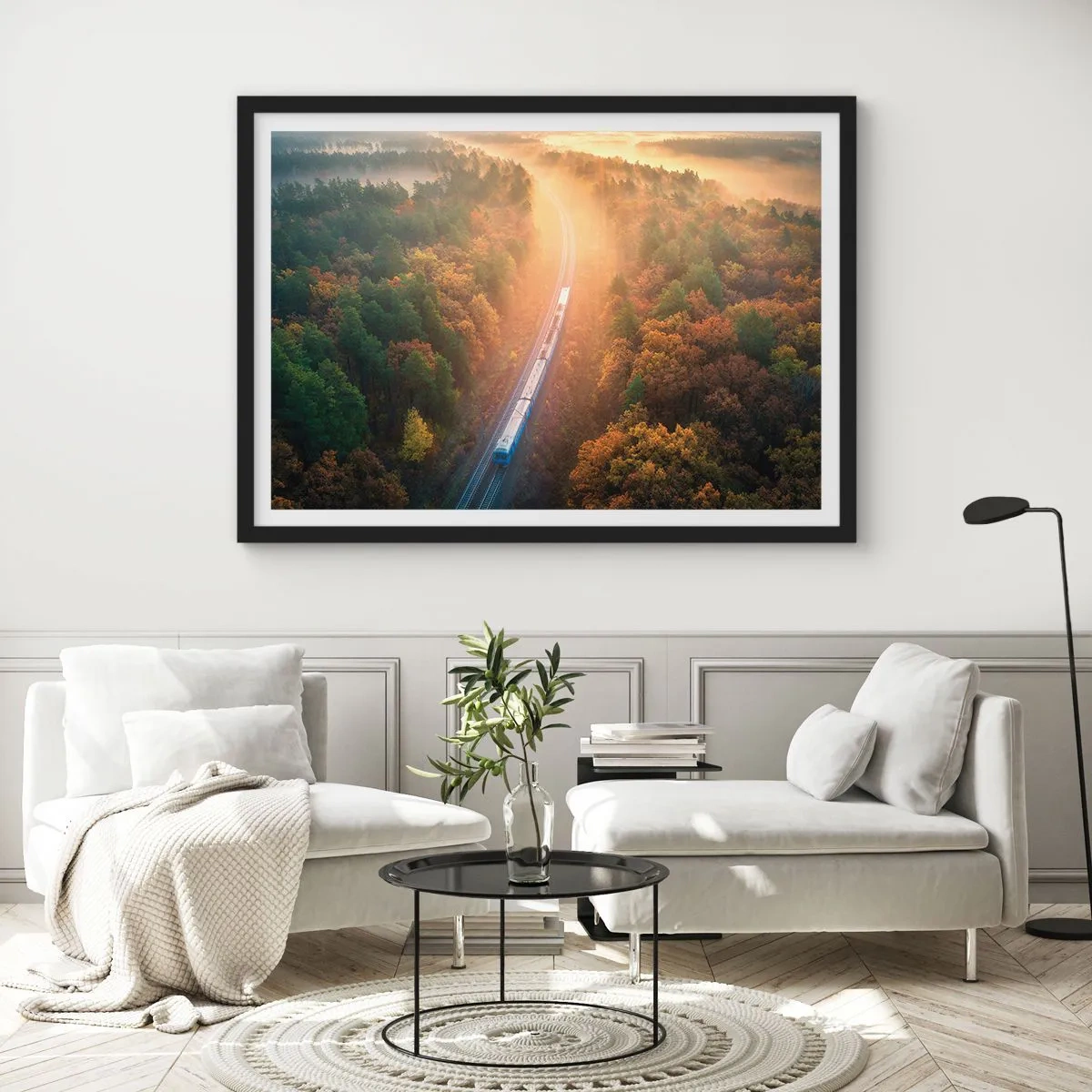 Plakat i sort ramme - Efterårsrejse - 50x40 cm