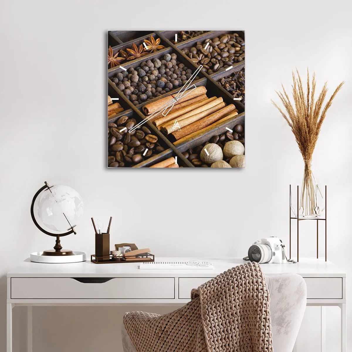 Vægur, Uret - Et skatkammer af aromaer - 40x40 cm