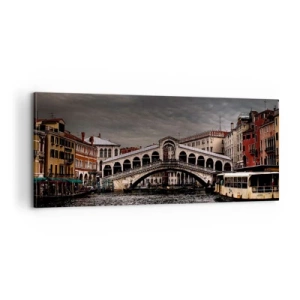 Lærredstryk - Billede på lærred - Løftet om en venetiansk aften - 100x40 cm