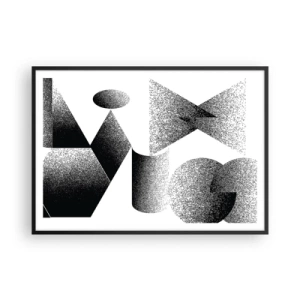 Plakat i sort ramme - Vinkler og ovaler - 100x70 cm