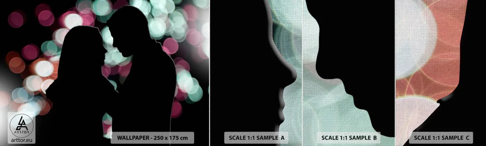 Prøve Fototapet Premium Canvas - Ja! - Mennesker, Forelsket par, Date Night - 100x30 cm