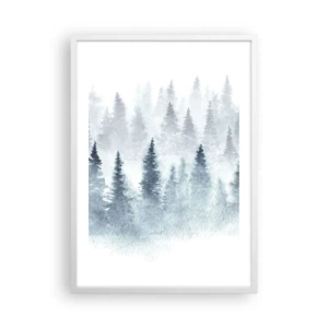 Plakat i hvid ramme - Indhyllet i tåge - 50x70 cm