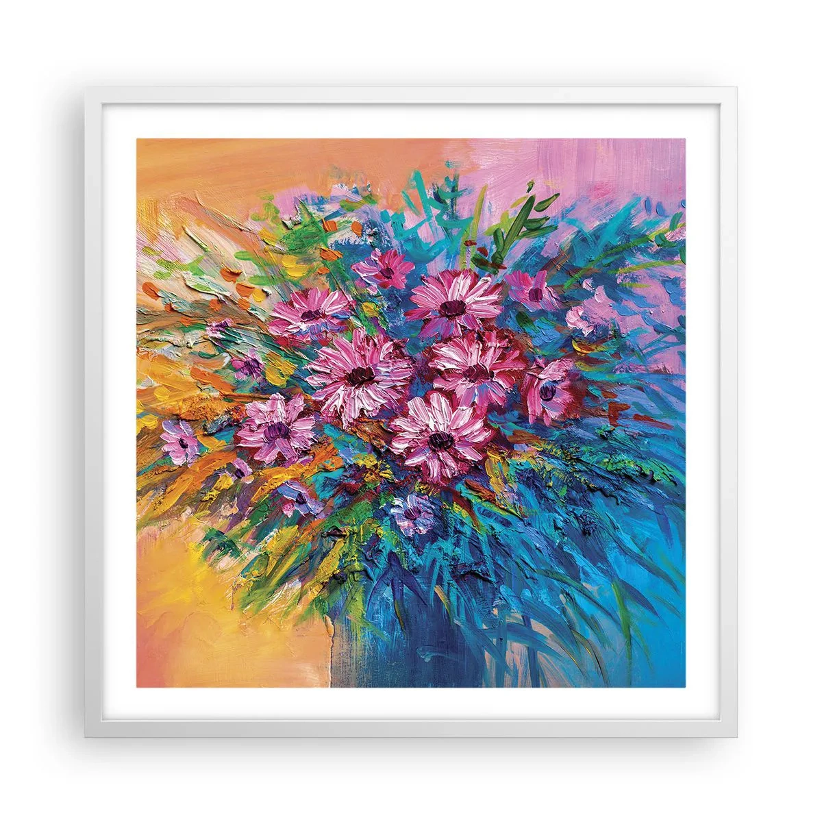 Plakat i hvid ramme - Livets energi - 60x60 cm