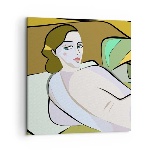 Lærredstryk - Billede på lærred - Intimt portræt - 60x60 cm