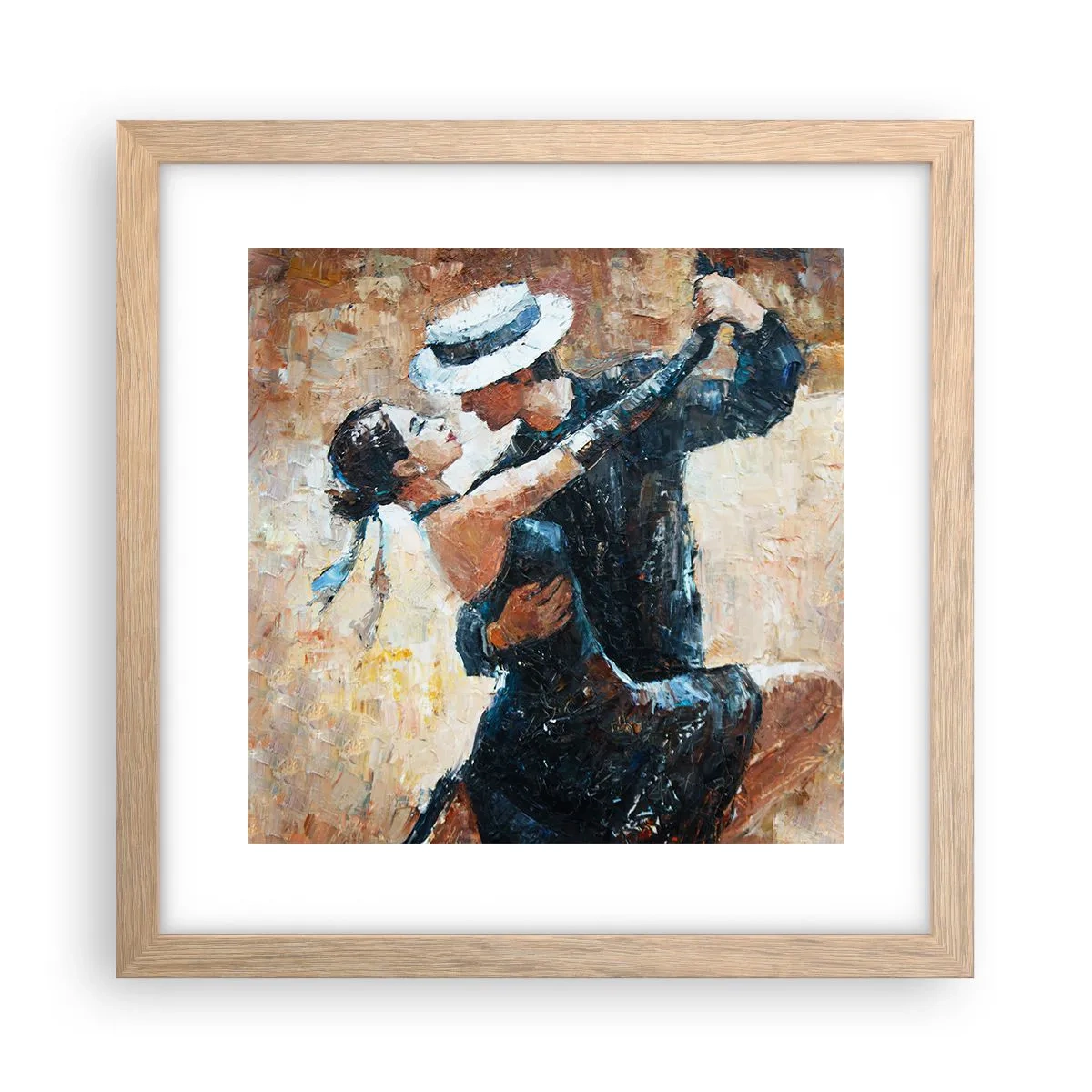 Plakat i ramme af lyst egetræ - A la Rudolf Valentino - 30x30 cm