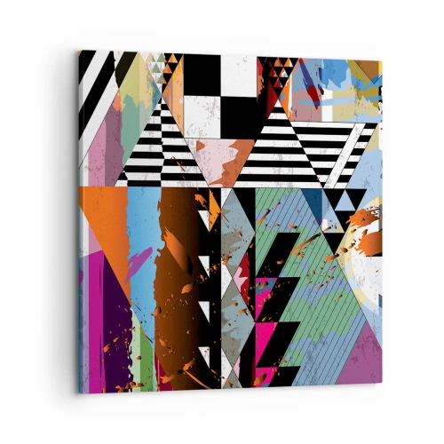 Lærredstryk - Billede på lærred - Geometrisk og organisk - 60x60 cm