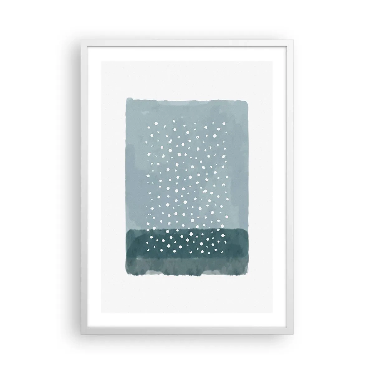 Plakat i hvid ramme - Dyrket i blåt - 50x70 cm