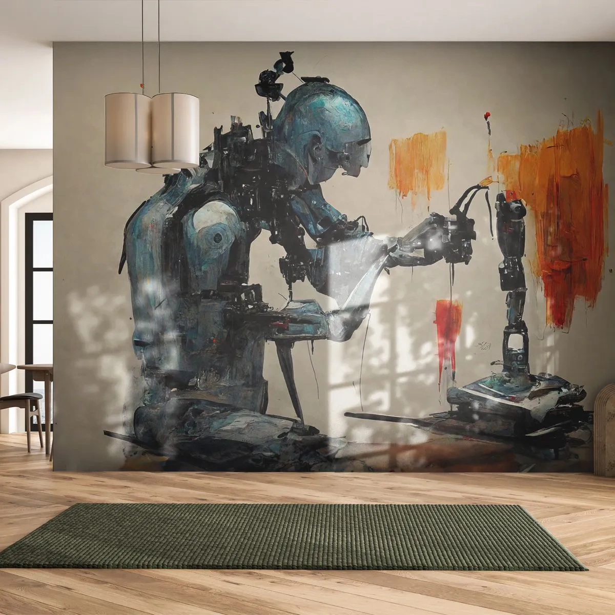 Fototapet Premium Canvas - Kommer i morgen... - Kunstner, Kunstig intelligens, Robot - 450x315 cm