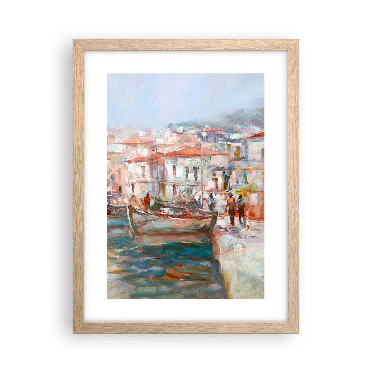 Plakat i ramme af lyst egetræ - Pastelfarvede helligdage - 30x40 cm